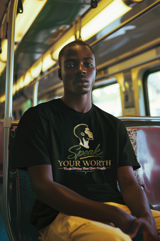 Speak Your Worth — Men's Confidence Graphic Tee