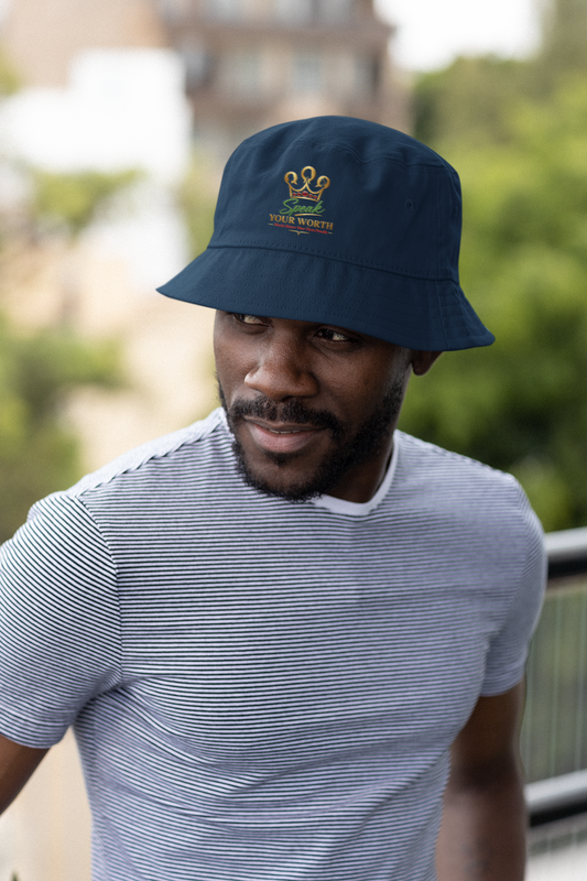 Speak Your Worth — Embroidered Crown Bucket Hat
