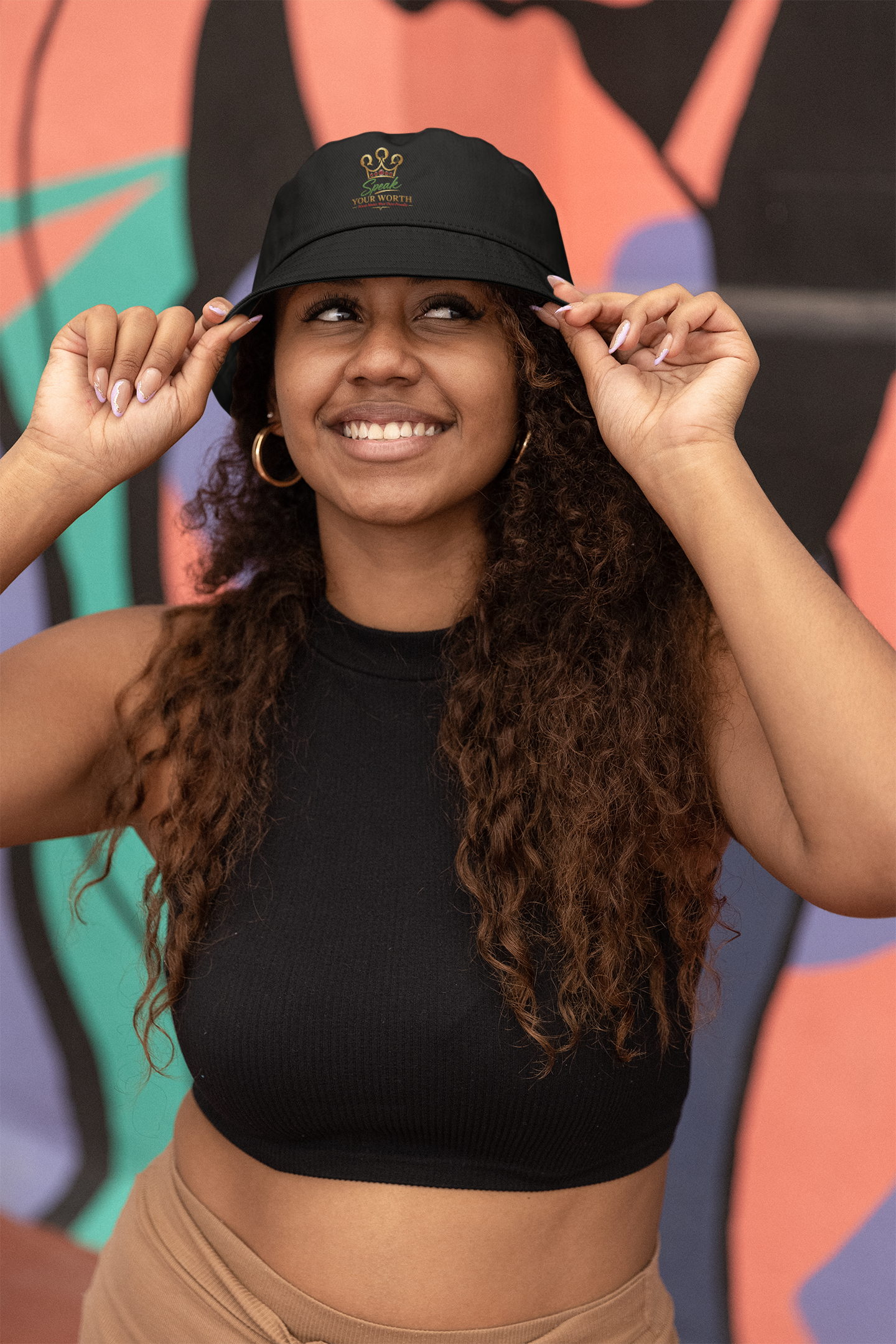 Speak Your Worth — Embroidered Crown Bucket Hat