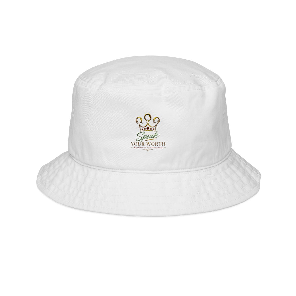 Speak Your Worth — Embroidered Crown Bucket Hat