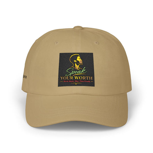 Speak Your Worth — Men's Embroidered Confidence Logo Baseball Cap
