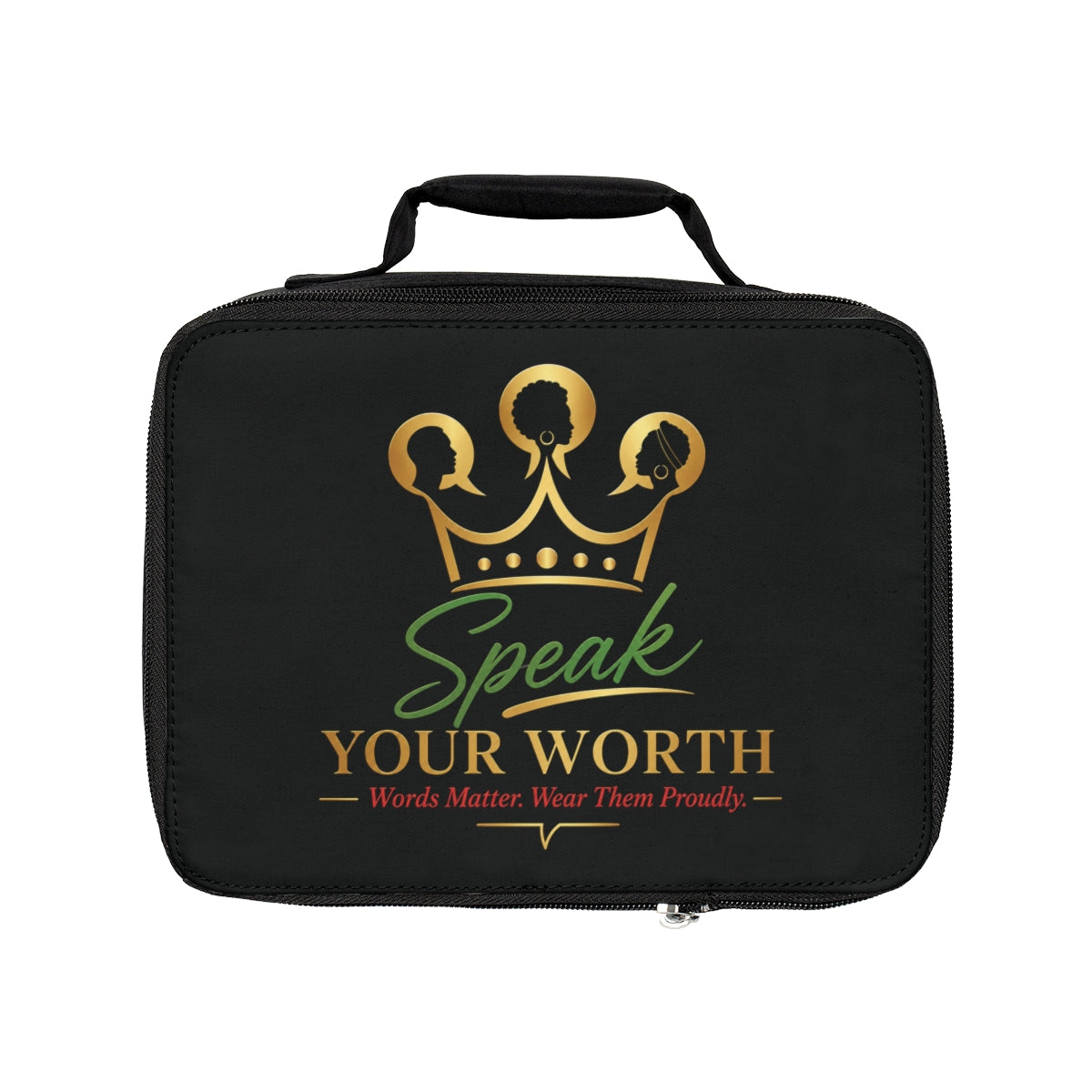 Speak Your Worth — Logo Lunch Bag (Black)