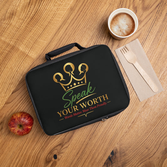 Speak Your Worth — Logo Lunch Bag (Black)