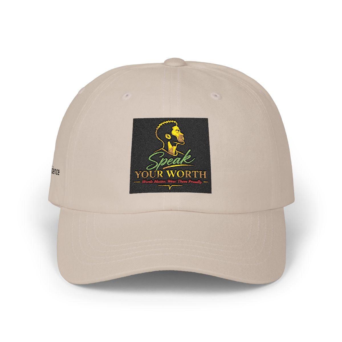 Speak Your Worth — Men's Embroidered Confidence Logo Baseball Cap