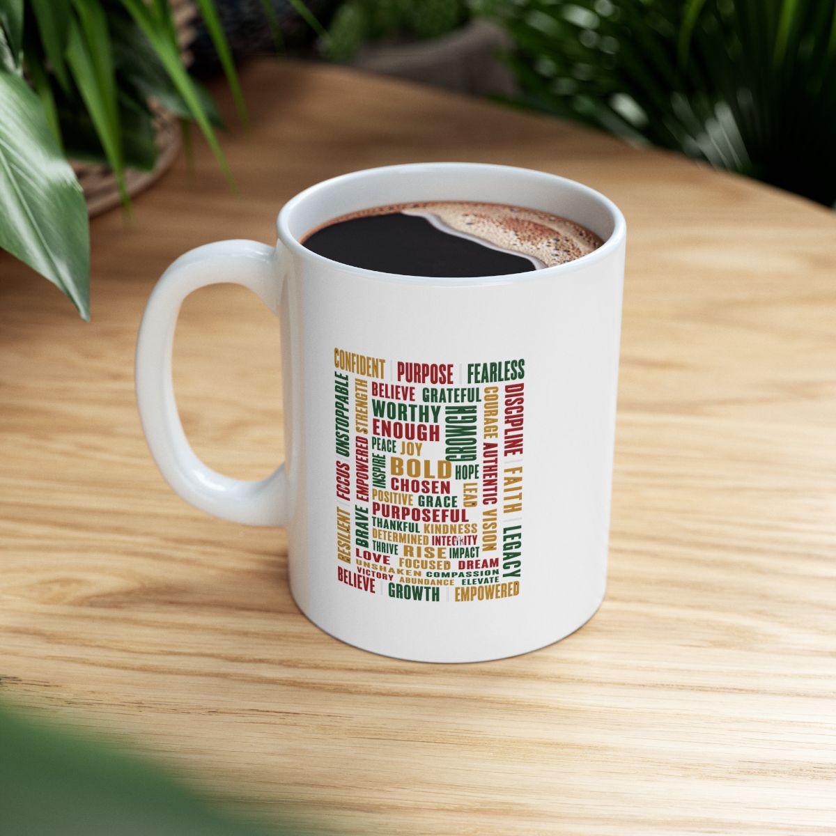 Speak Your Worth — Signature Inspiration Logo Ceramic Coffee Cup (11oz & 15oz)