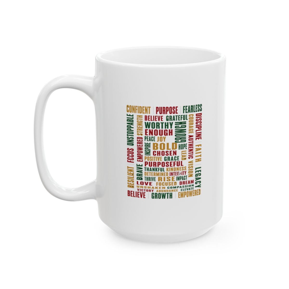 Speak Your Worth — Signature Inspiration Logo Ceramic Coffee Cup (11oz & 15oz)