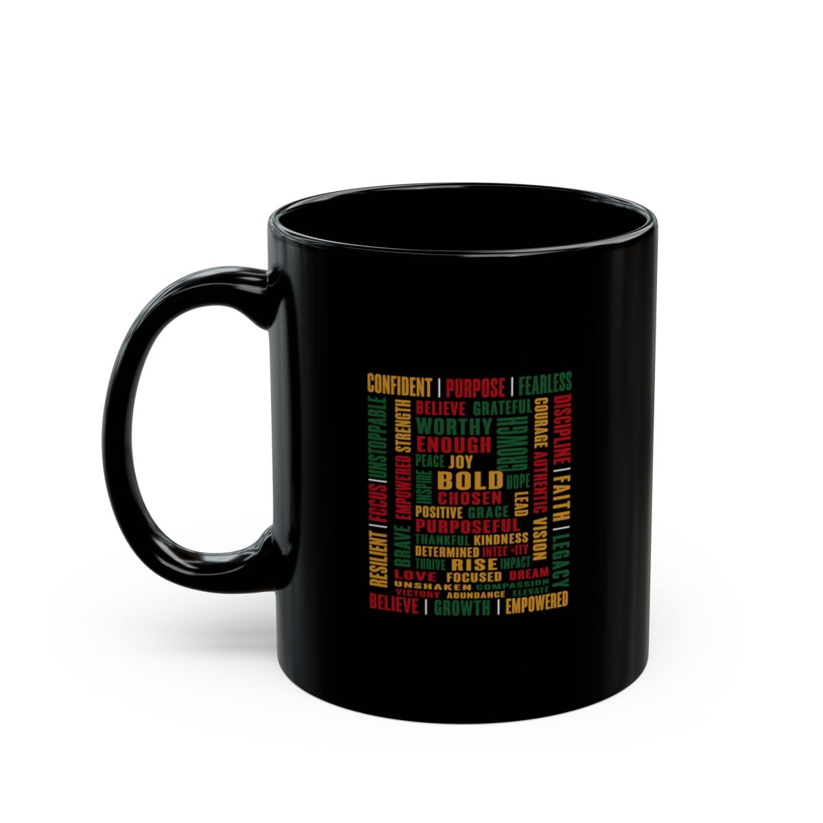 Speak Your Worth — Signature Inspirational Mug (Black)