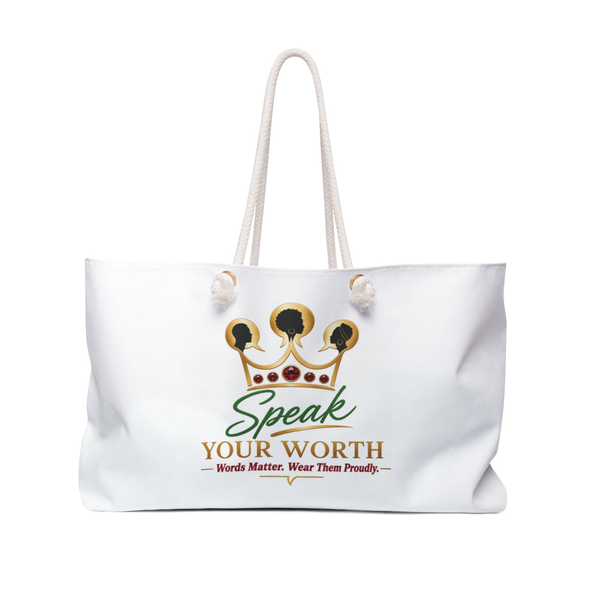 Speak Your Worth — Women's Logo Weekender Bag