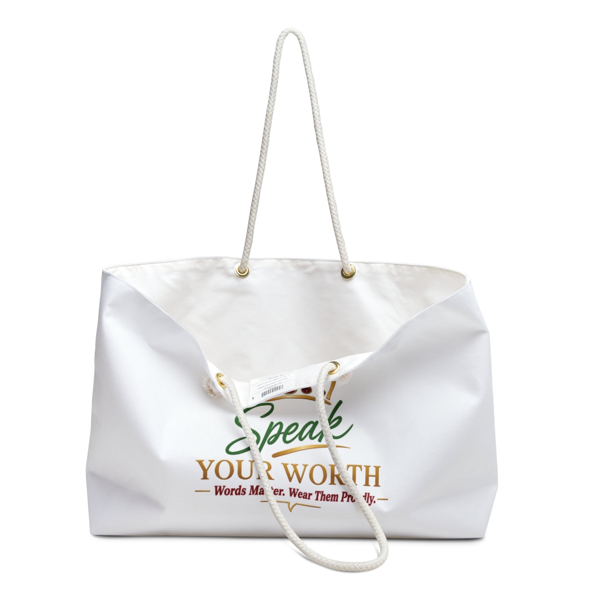 Speak Your Worth — Women's Logo Weekender Bag